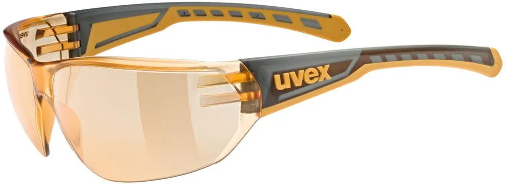 Lunettes UVEX Equate Smoke-Orange pour une vision nette sur chantier