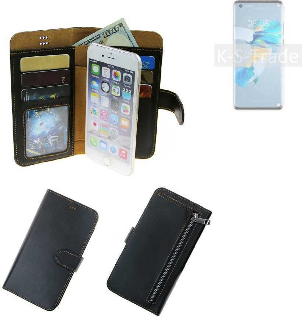 K-S-Trade Schutz Hülle kompatibel mit Huawei Mate 40E 5G Klapphülle Case Phone cover Slim Handytasche Handy Hülle schwarz aus Kunstleder (1 Stk)