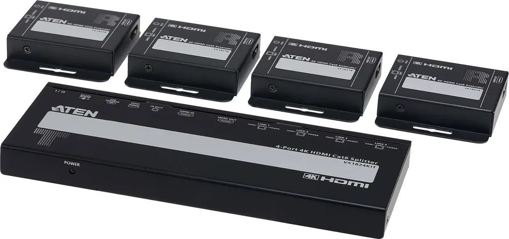 ATEN VS1824KIT Répartiteur HDMI 4K via Cat.6 avec 4 Récepteurs Déportés