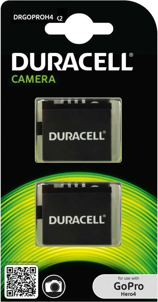 Batterie Li-Ion Duracell pour GoPro HERO4 | Pack de 2 Haute Performance