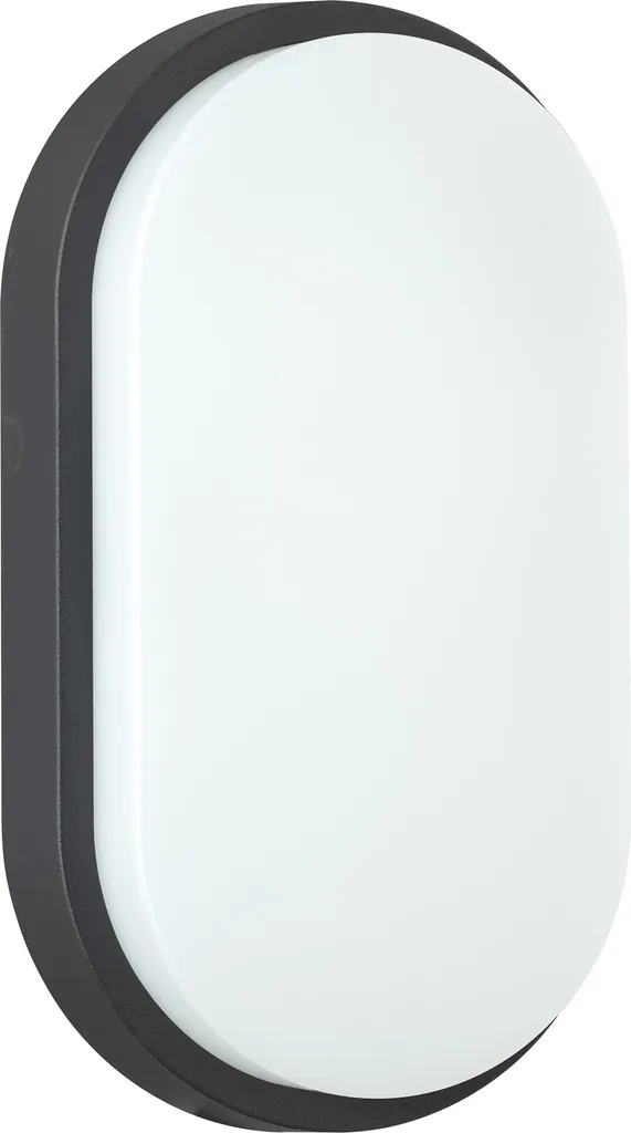 Hublot LED Extérieur IP54 Lampe de Cave Ovale Noire 3000K Éclairage 230V