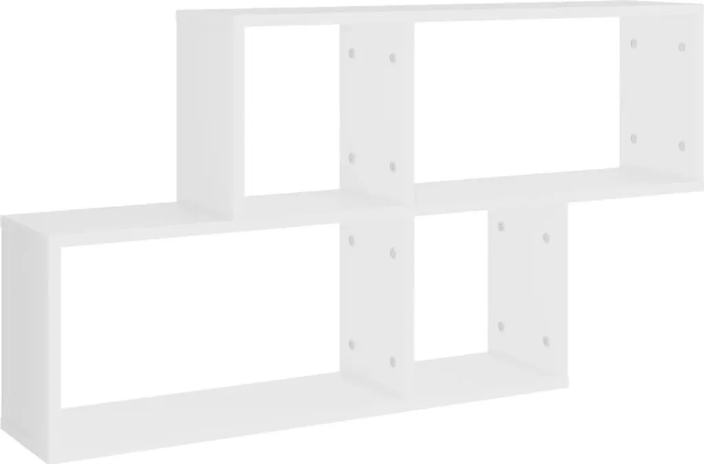 Scaffale a parete bianco 100x18x53 cm in materiale ligneo
