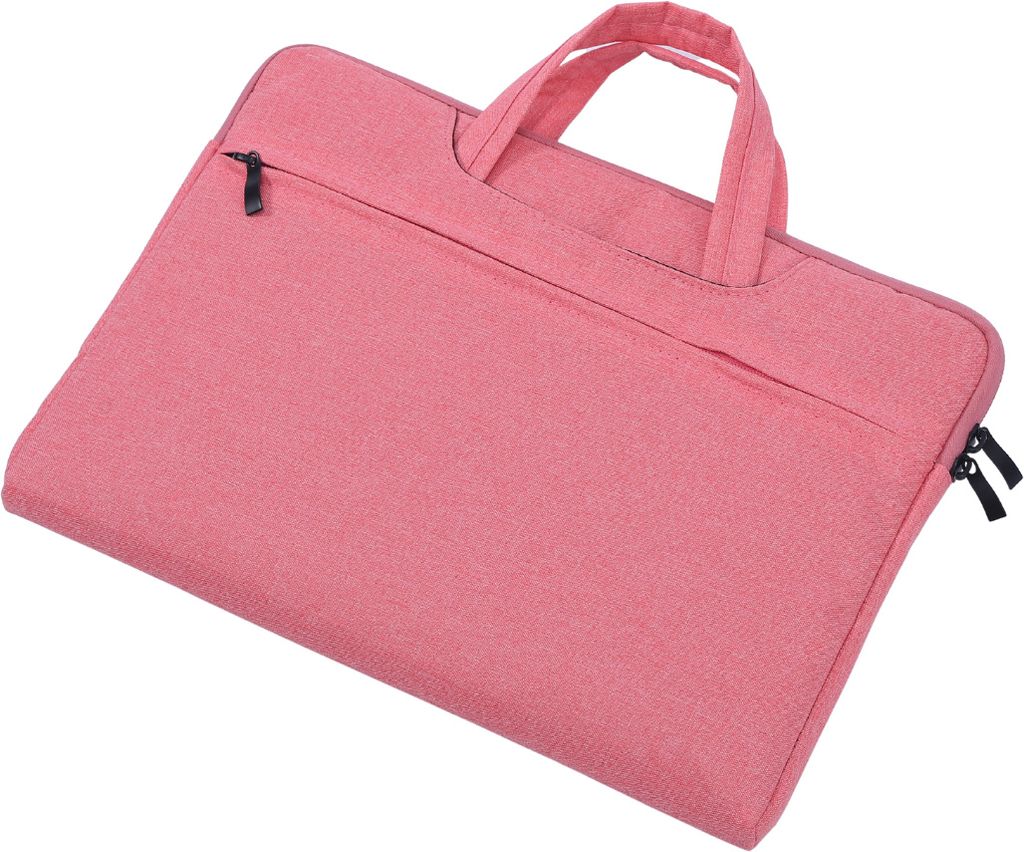 Case2go - Laptoptasche Hülle Tasche für Macbook, Laptop, Chromebook - Baumwolle - 13 Zoll - Mit Extrafach - Mit Griff - Rosa