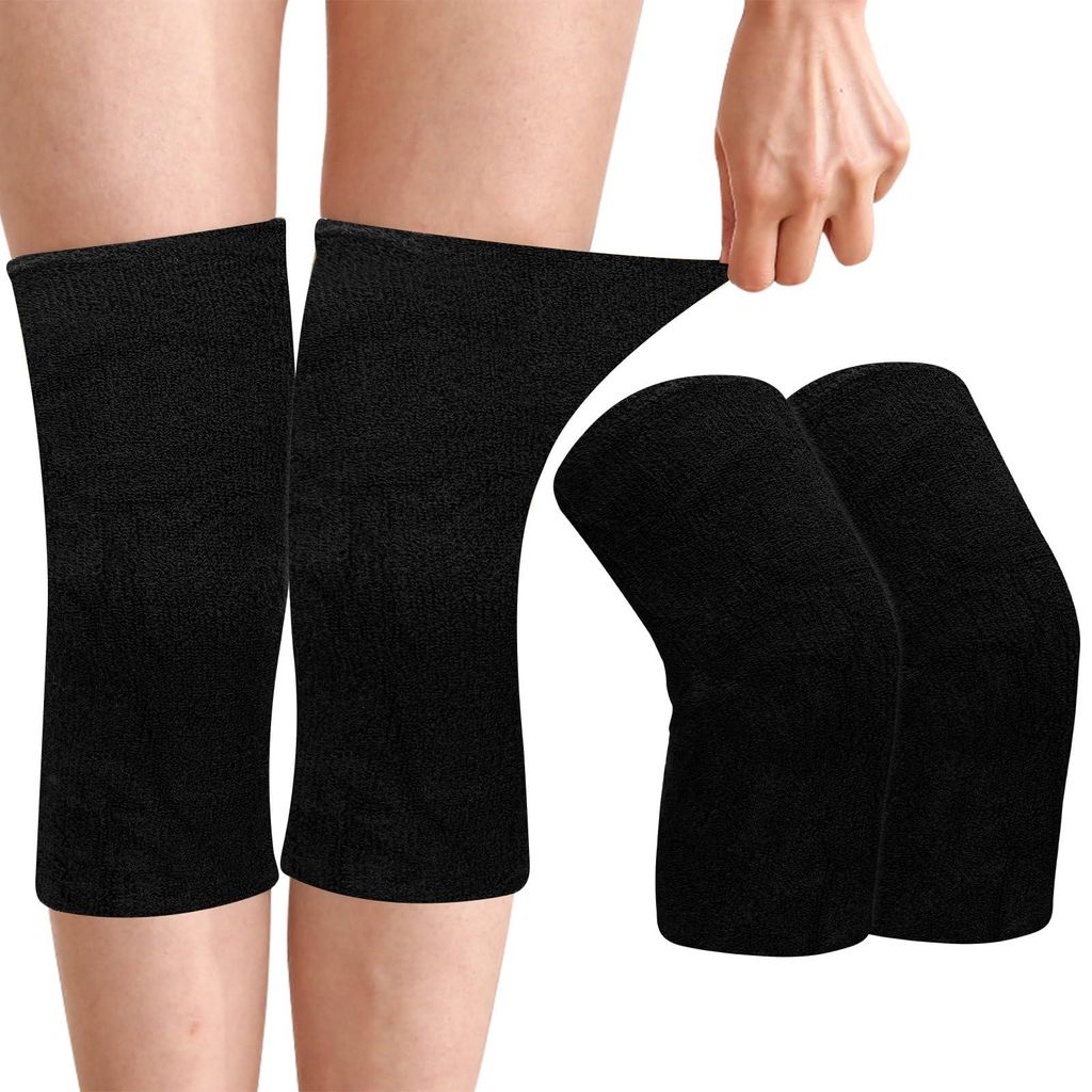Paar Kniebandage Elastische für Damen Herren, Winter Warme Kniewärmer, Thermische Kniekompression Knieschützer Ärme für Unterstützung Arthrit...
