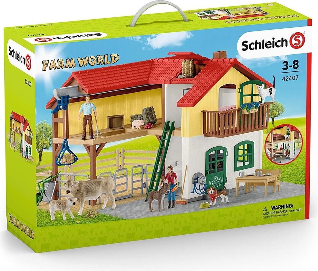 Schleich 42407 Bauernhaus mit Stall und Tieren Produktbild 16