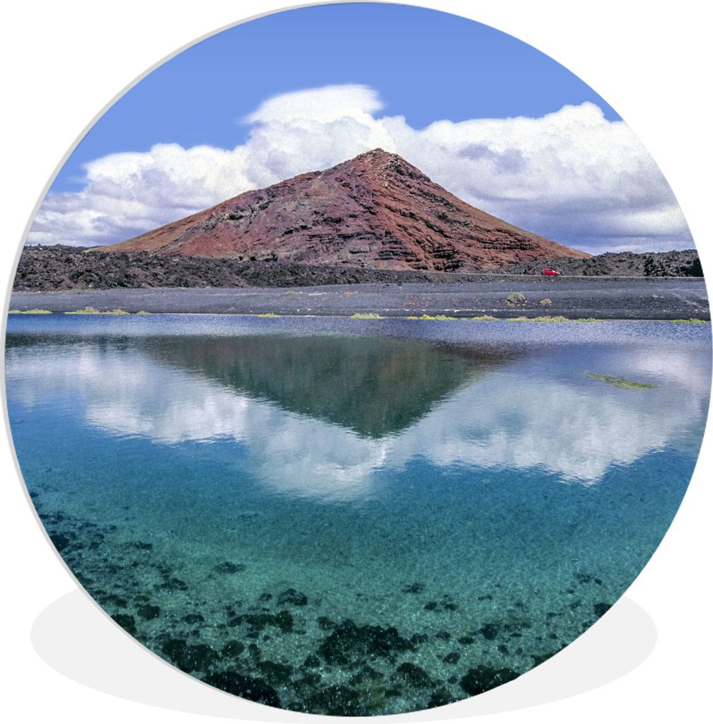 MuchoWow Rundes Wandbild - Runde Bilder Laguna de Janubio auf Lanzarote Ø 60 cm Kreis Wanddekoration Kunststoff - Wandkreis - Wandschmuck - Wand...