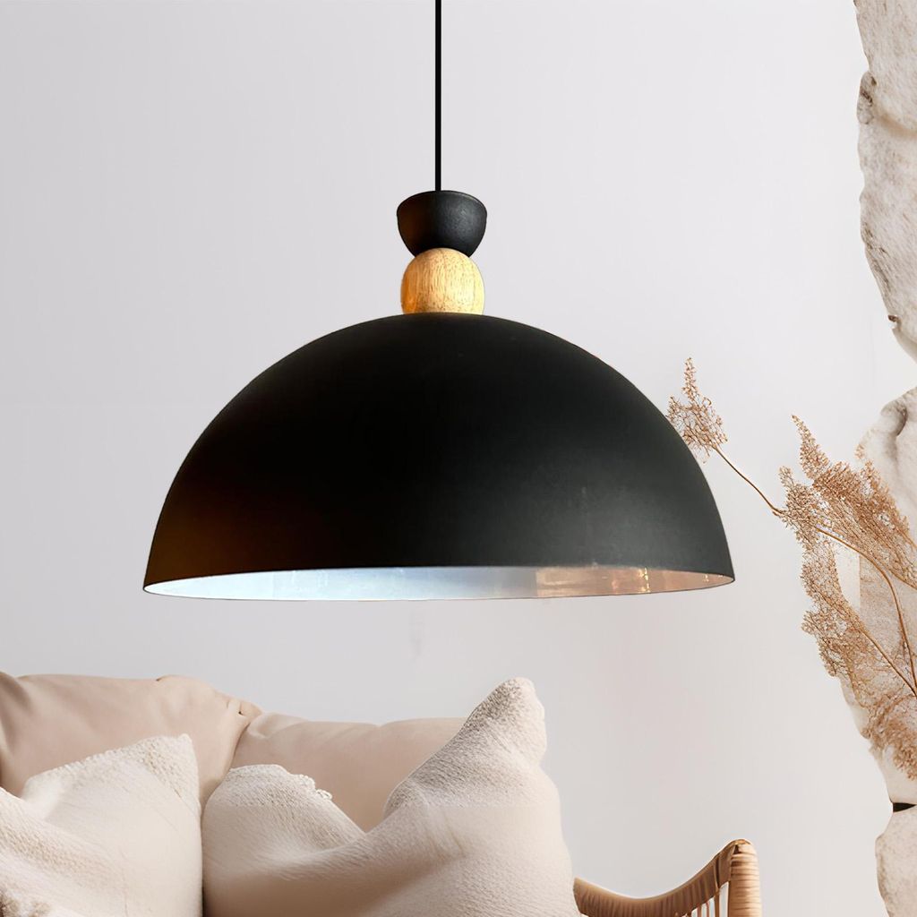 Yimpi Pendelleuchte Schwarz Hängelampe Industrial Ø30 cm, E27, Moderne Lampe