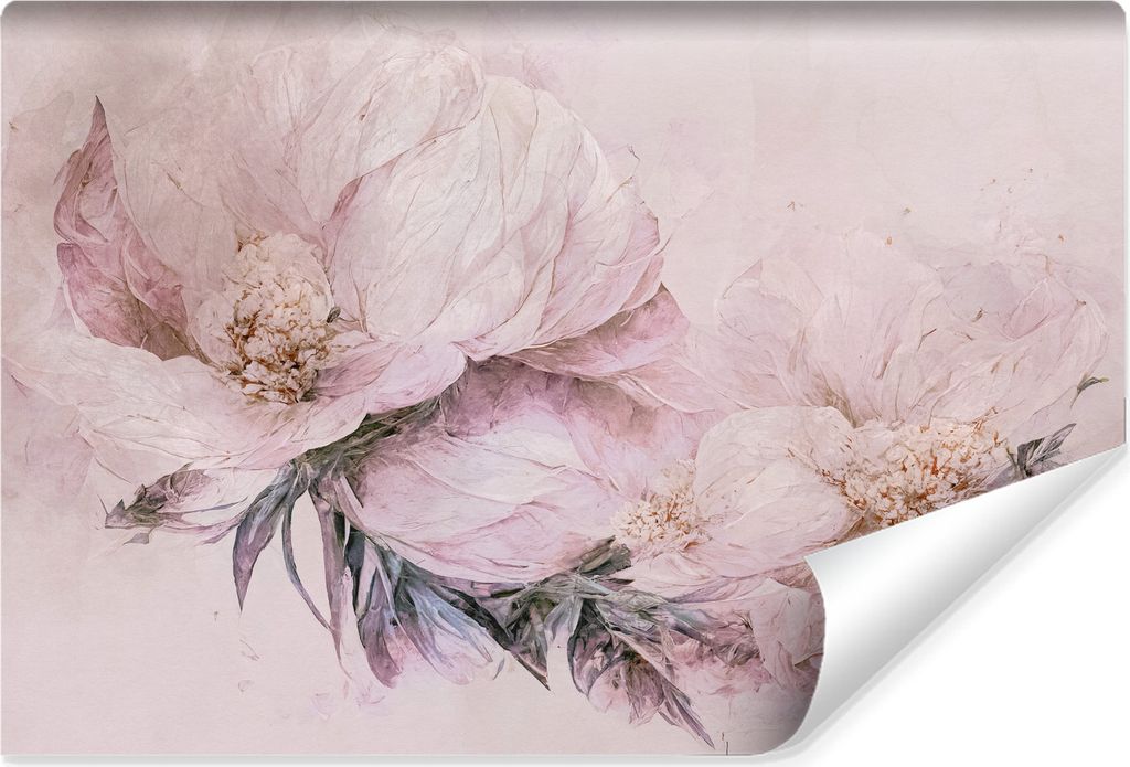 Muralo Vlies Fototapete BLUMEN Pflanzen Beton Vintage Stil für Wohnzimmer Br. 520cm x Hö. 318cm