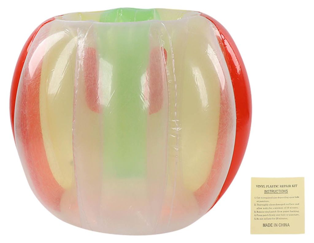 Aufblasbarer Bumping-Ball, faltbar, tragbar, Körperblase, 90 x 75 cm, für Partyspiele, Rot, Gelb, Grün