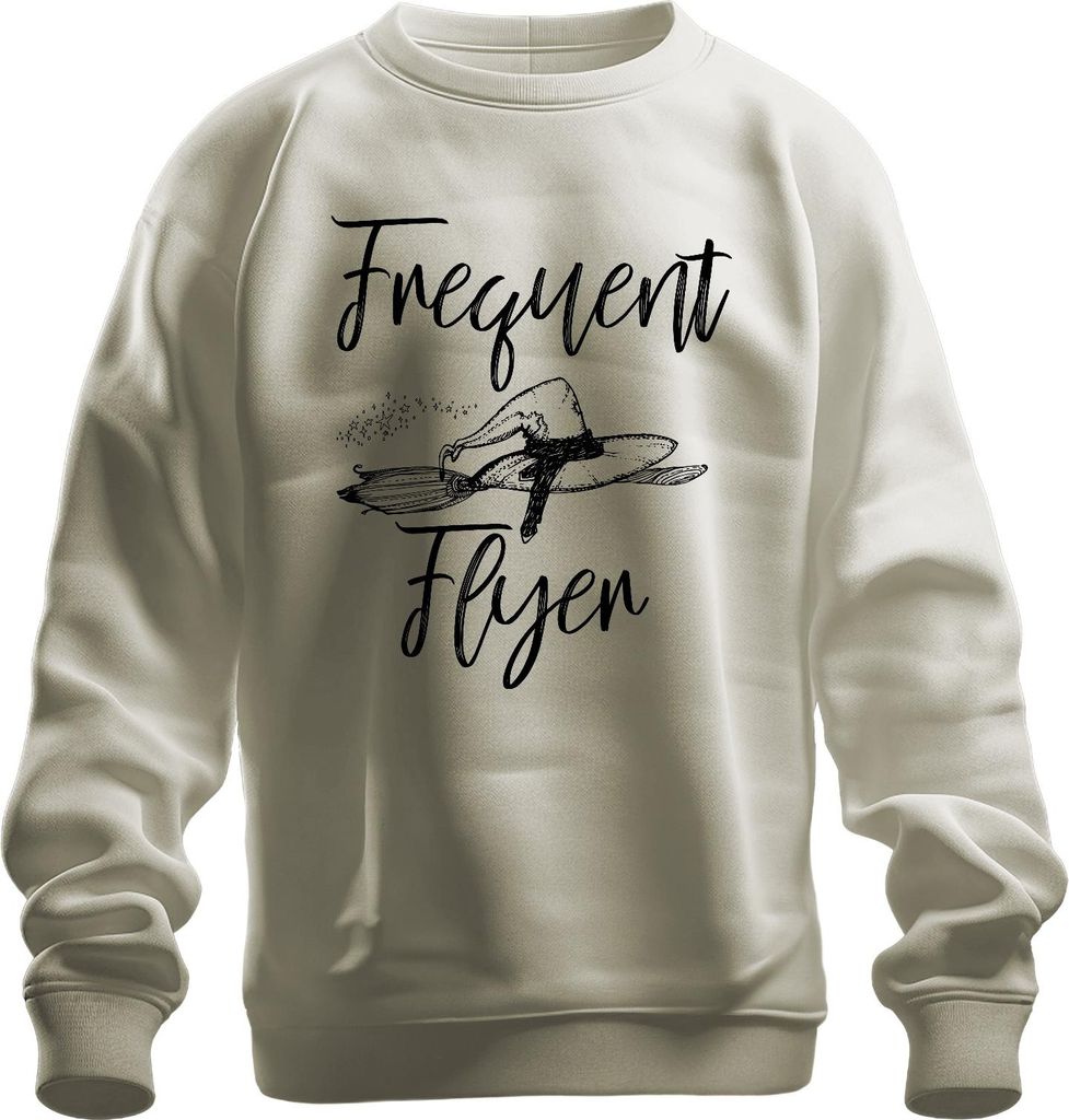 Frequent Flygen Hexe Hexenhut Hexenbesen Sternenstaub Magisch Uni Sweatshirt Pullover, Natur, S