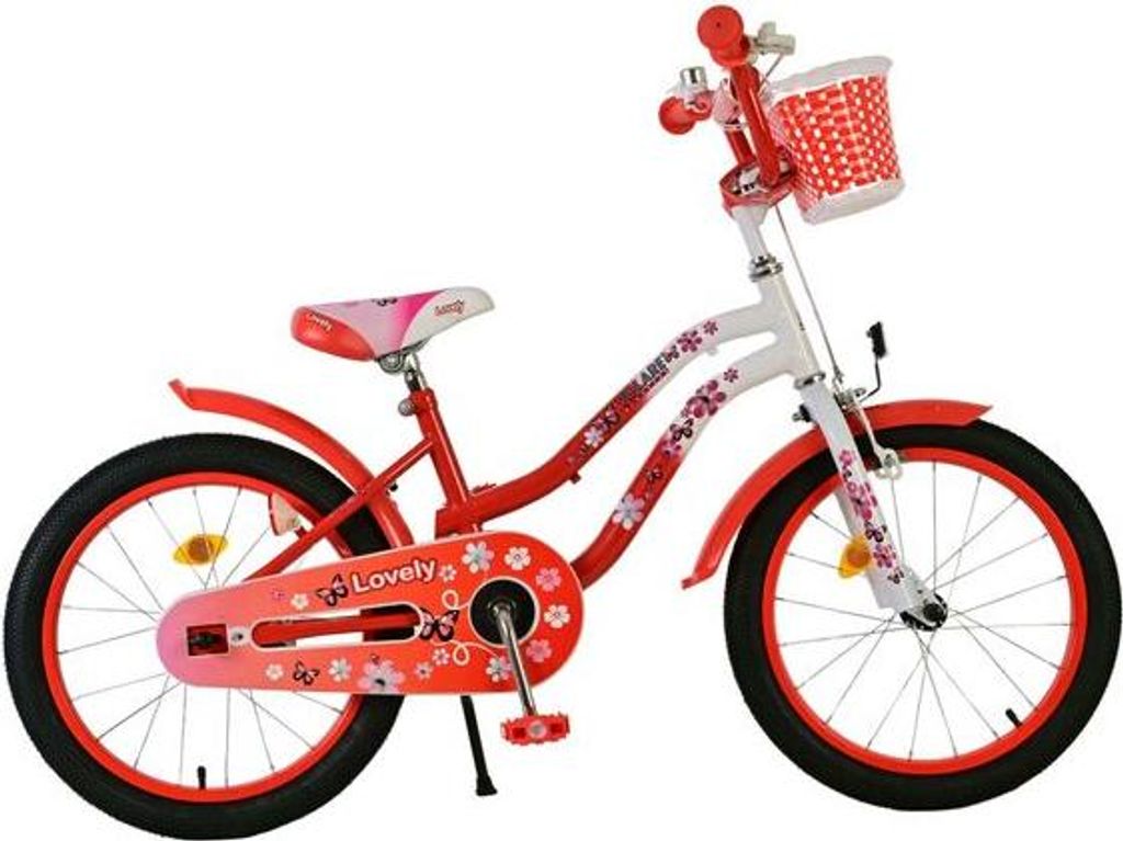 Volare Lovely Kinderfahrrad - Mädchen - 18 Zoll - Rot Weiss Produktbild 