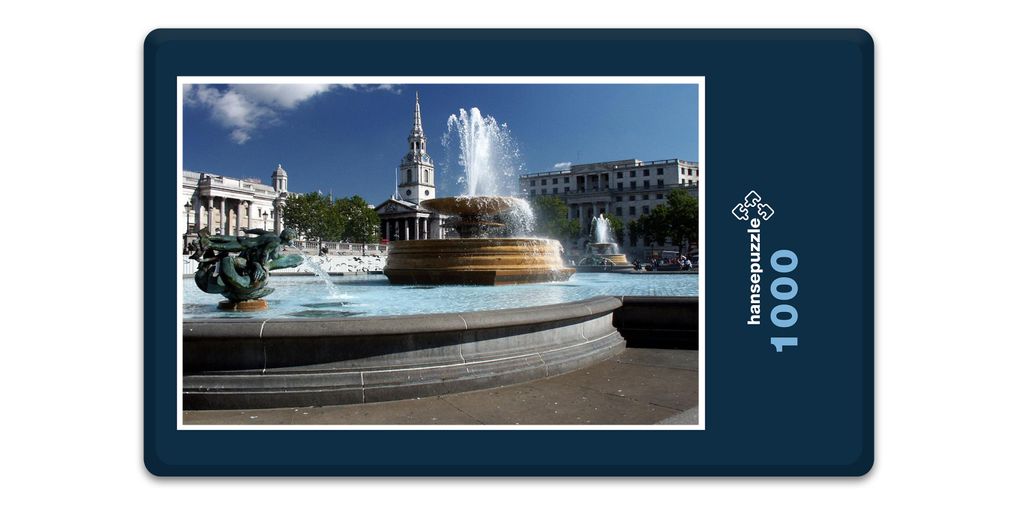 hansepuzzle 19313 - Brunnen in London Puzzle, 1000 Teile, Reisen, 60,0 x 46,0cm mit hochwertiger Aufbewahrung, Kartonbox & Beutel