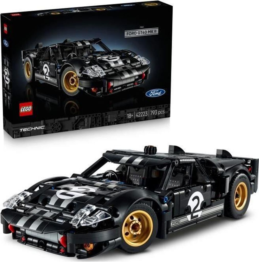 LEGO Technic Ford GT40 MKII 1966 Rennwagen 42223, Modellbausatz für Erwachsene, Detailliertes Modell
