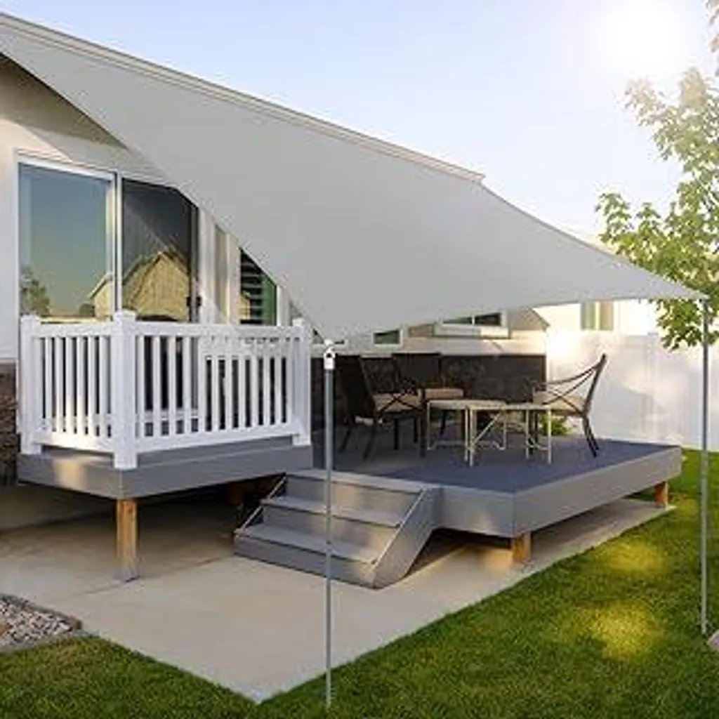 Tenda parasole 3x4 m, protezione solare Impermeabile Protezione dal vento Tenda parasole Protezione UV al 99% Tenda parasole con occhielli Rapido dissipamento del calore Resistente alle forze di trazione Lavabile in lavatrice Per balcone, terrazza, giardino