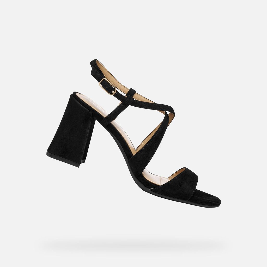 Geox Schwarze Damen-High-Heel-Schuhe New Eraklia 80 T01 38