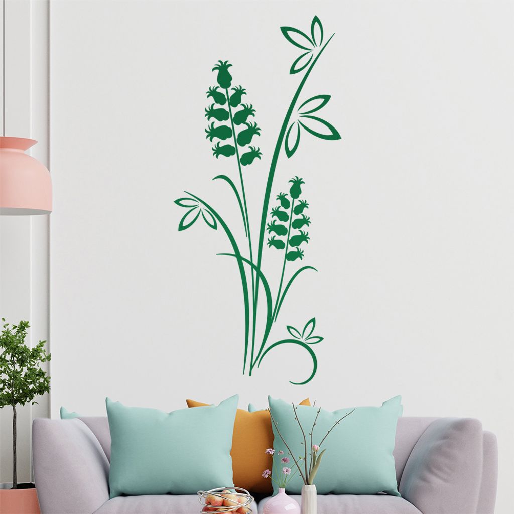 Blüten - Staude - Kelch Wandtattoo in 6 Größen - Wandaufkleber Wall Sticker - Dekoration, Küche, Wohnzimmer, Schlafzimmer, Badezimmer