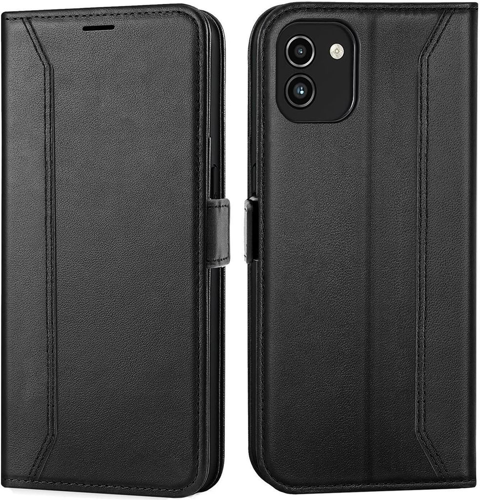 Conie RFID Klapp Tasche für Samsung Galaxy A03 Kartenfach Hülle Rundumschutz in Schwarz