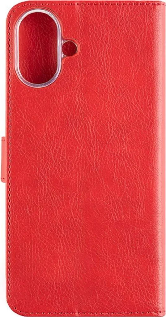 Housse Intégrale iPhone 16 Rouge - Étui Portefeuille en Similicuir Opus