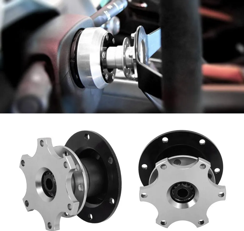 Kit adaptateur moyeu volant déblocage rapide 6 trous universel noir