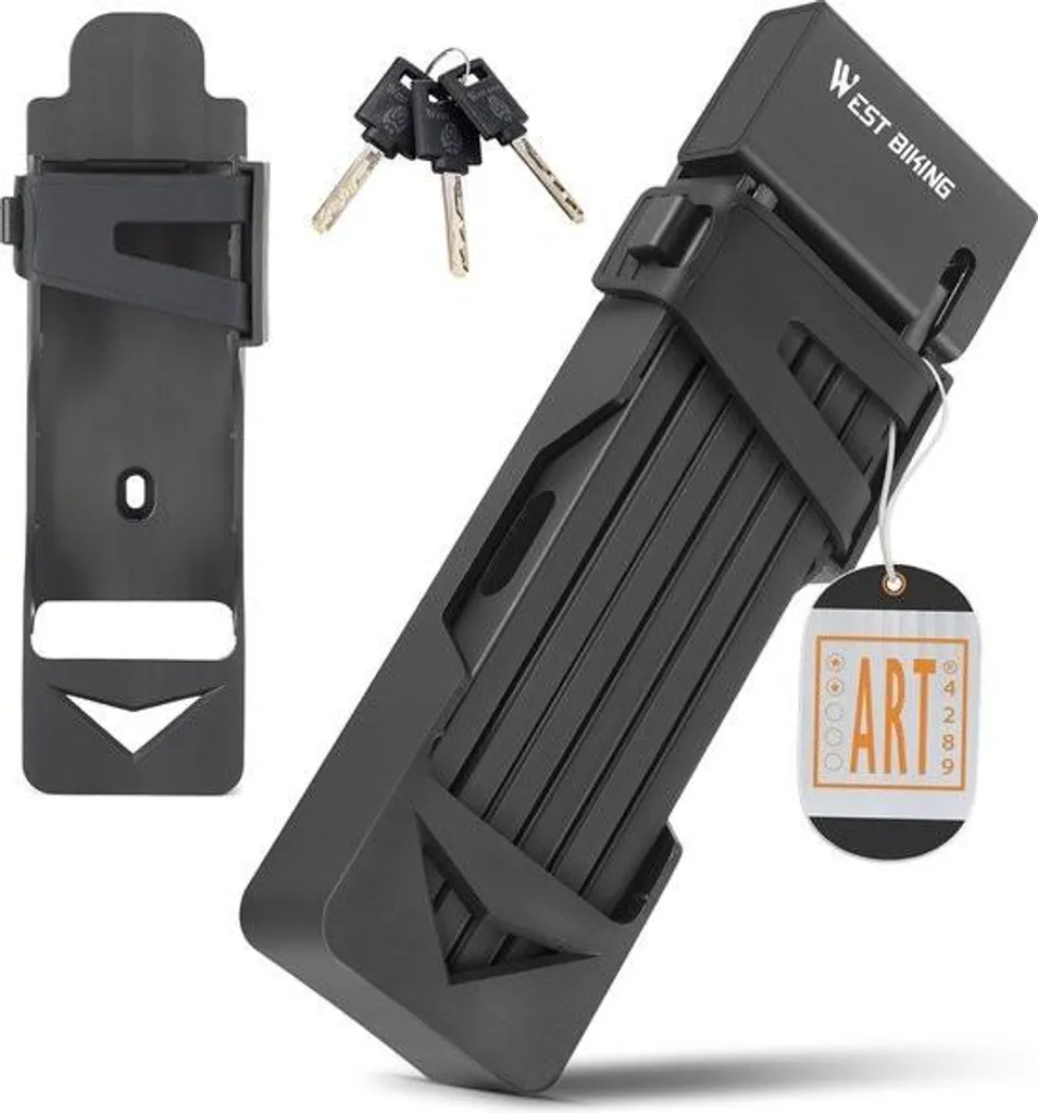 Antivol pliable pour vélo 100 cm haute sécurité avec support et 3 clés