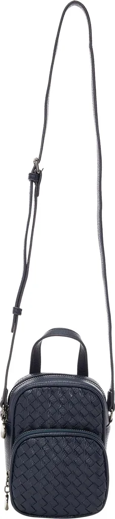 Sac à bandoulière FELIPA marine en cuir grainé avec sangle réglable