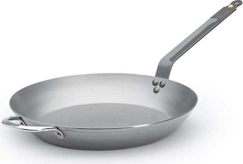 A de Buyer Mineral B 36 cm frying pan on a white background.