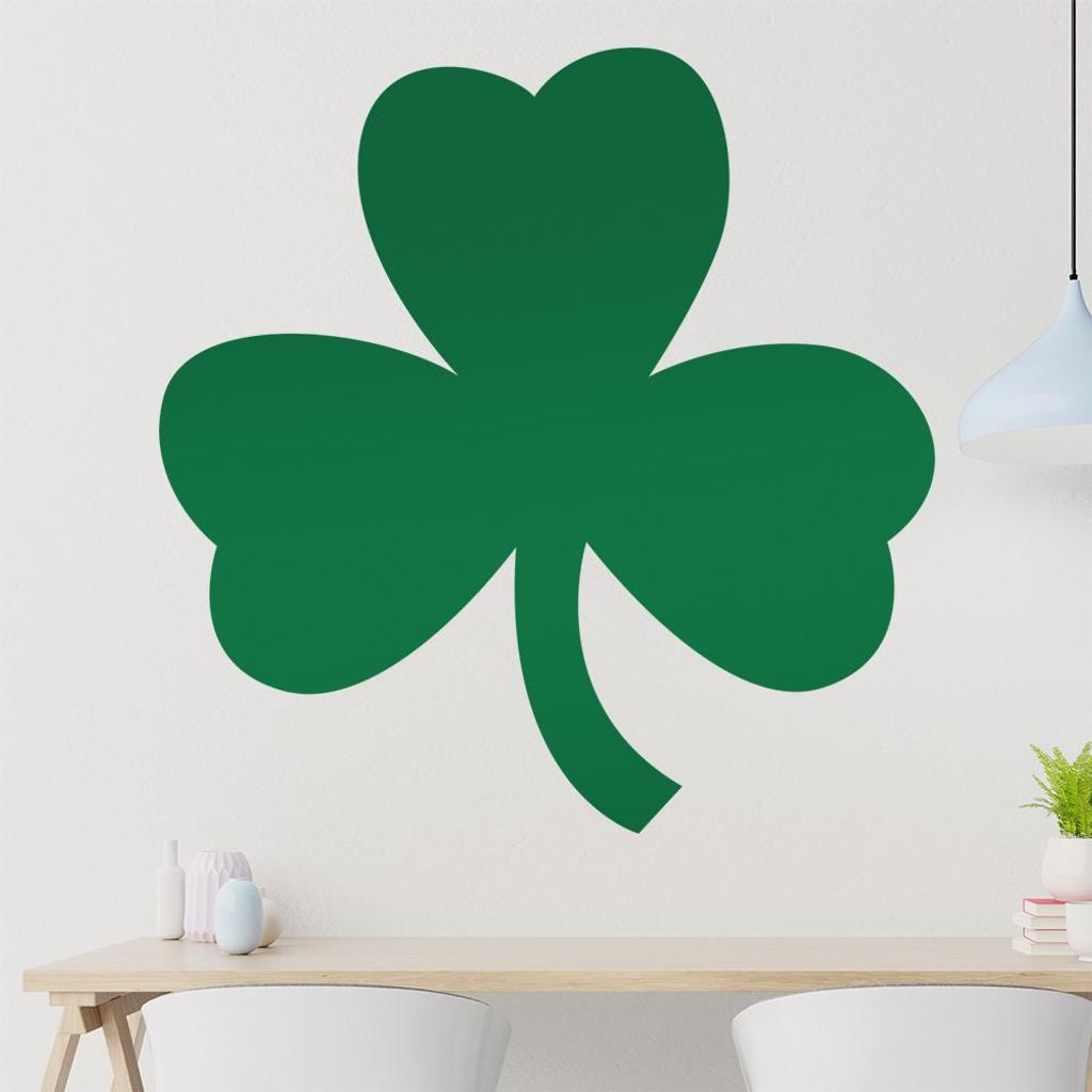 dreiblättriges Kleeblatt Wandtattoo in 6 Größen - Wandaufkleber Wall Sticker - Dekoration, Küche, Wohnzimmer, Schlafzimmer, Badezimmer