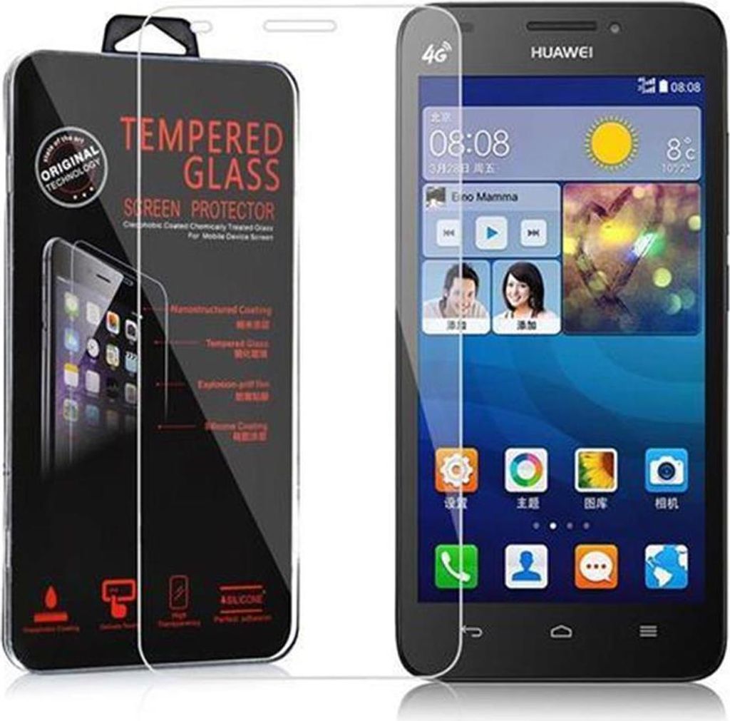 Cadorabo Panzer Folie für Huawei Ascend G620 Schutzfolie in Transparent Gehärtetes Tempered Display-Schutzglas