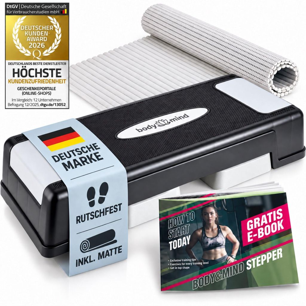 Body & Mind Aerobic Stepperbank höhenverstellbar (10-20 cm) Produktbild 