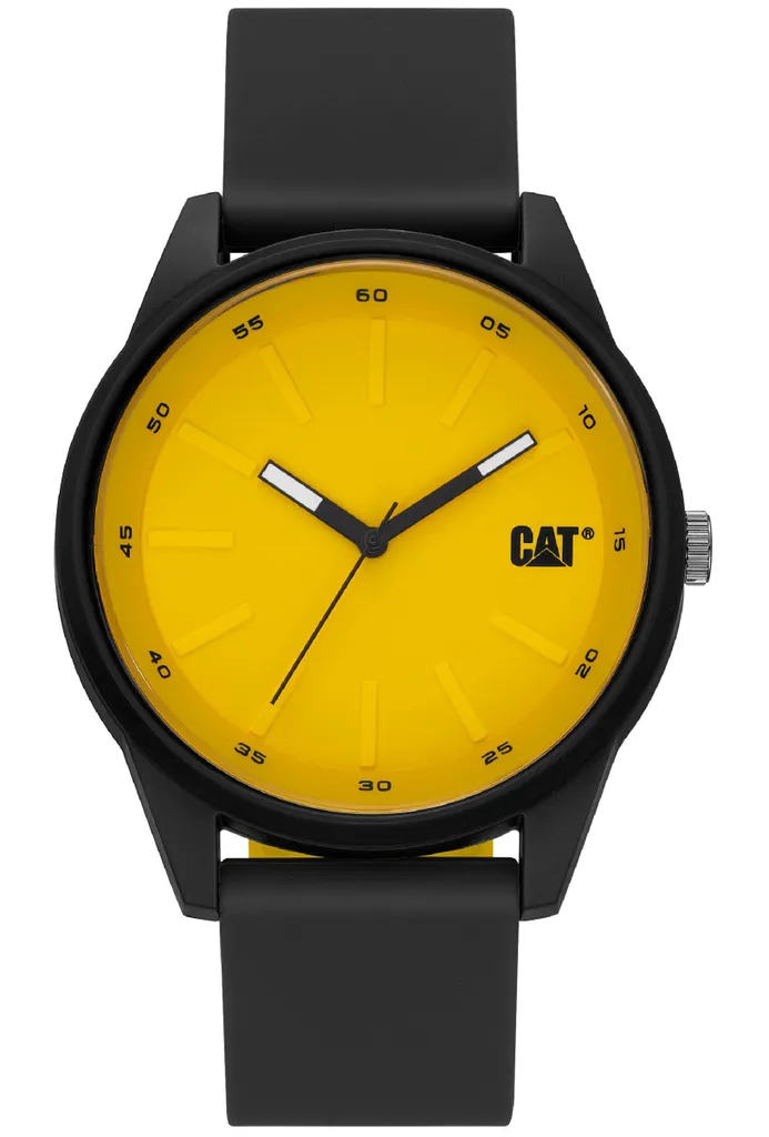 Montre CAT Insignia Boîtier ABS 43 mm Résistante Noir et Jaune Silicone