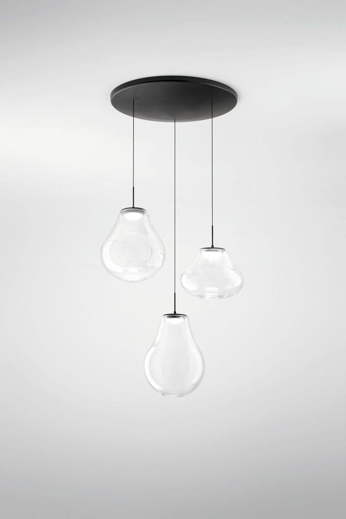 Fabas Luce Deva LED Pendelleuchte 42W dimmbar steuerbare Lichtfarbe Transparent 3774-47-241