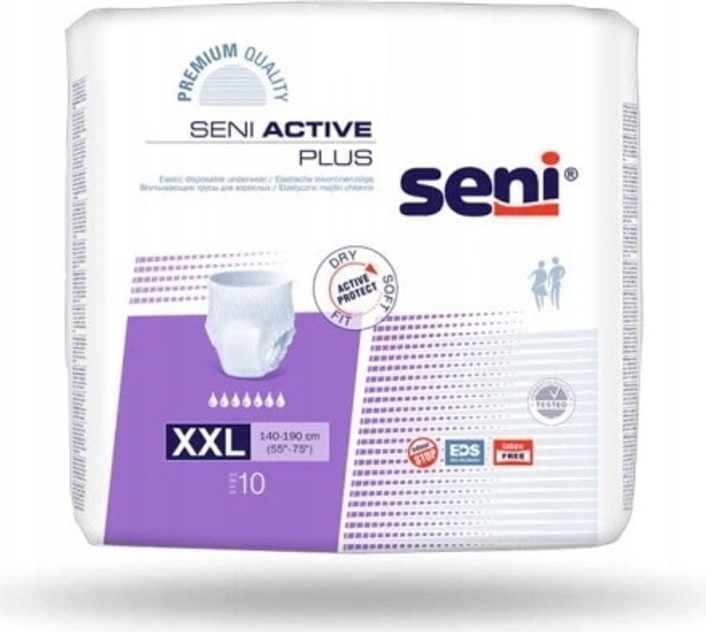 Seni Active Plus, Majtki chłonne XXL, 10 sztuk Zdjęcie produktu 