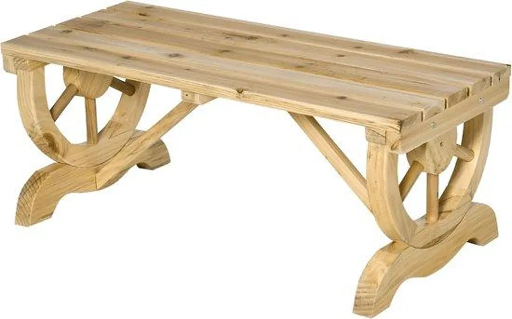 Banc de jardin durable en bois - Finition naturelle pour extérieur