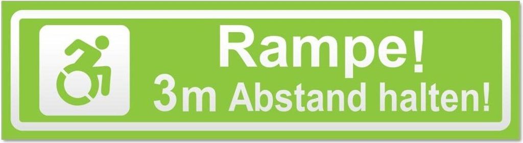 Kiwistar Rampe Motiv 3m Abstand invertiert Magnetschild Schild magnetisch - 30cm Lindgrün - Magnetfolie für Auto PKW Kfz