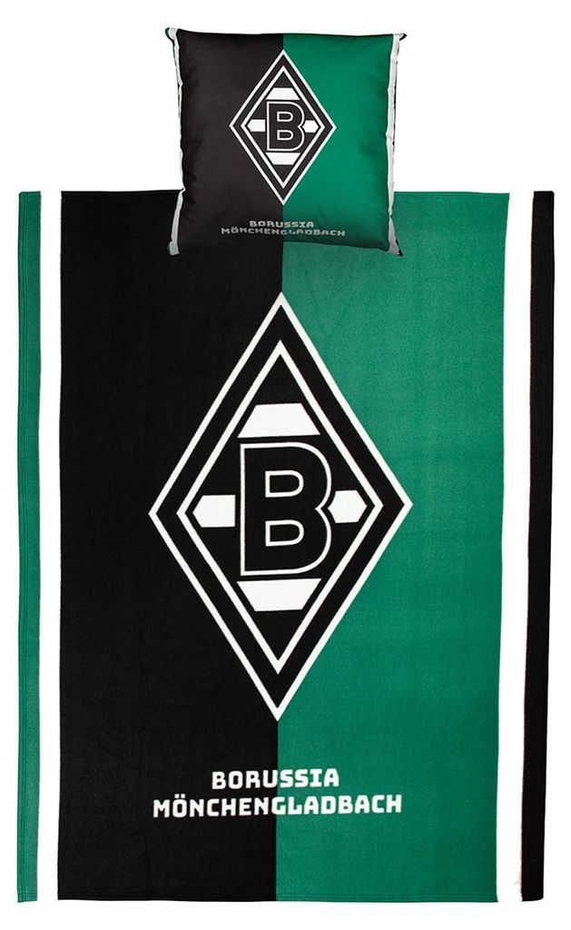 Borussia Mönchengladbach Fan-Bundle Kissen & Fleecedecke gestreift
