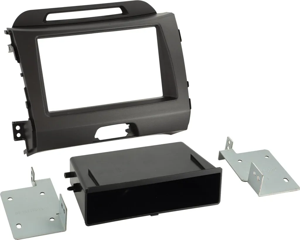 Façade autoradio 2-DIN avec vide-poche pour Kia Sportage 2010-2016 gris