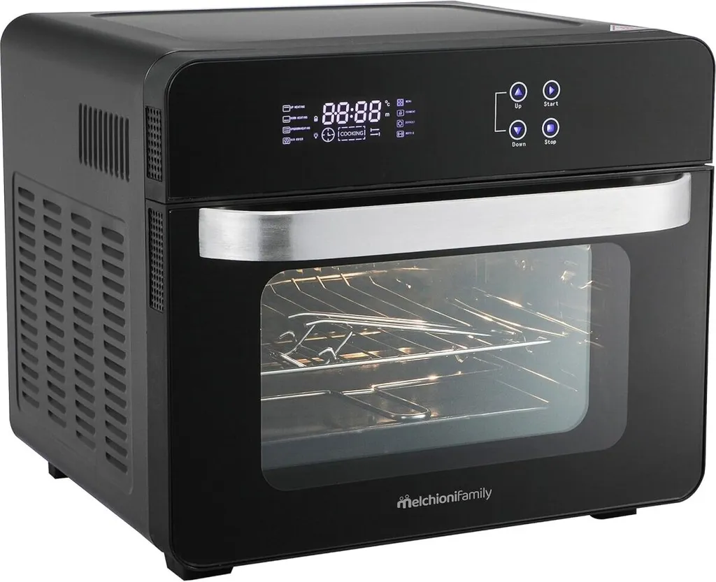 Four Friteuse sans Huile 24L Melchioni 1700W Noir avec 13 Programmes