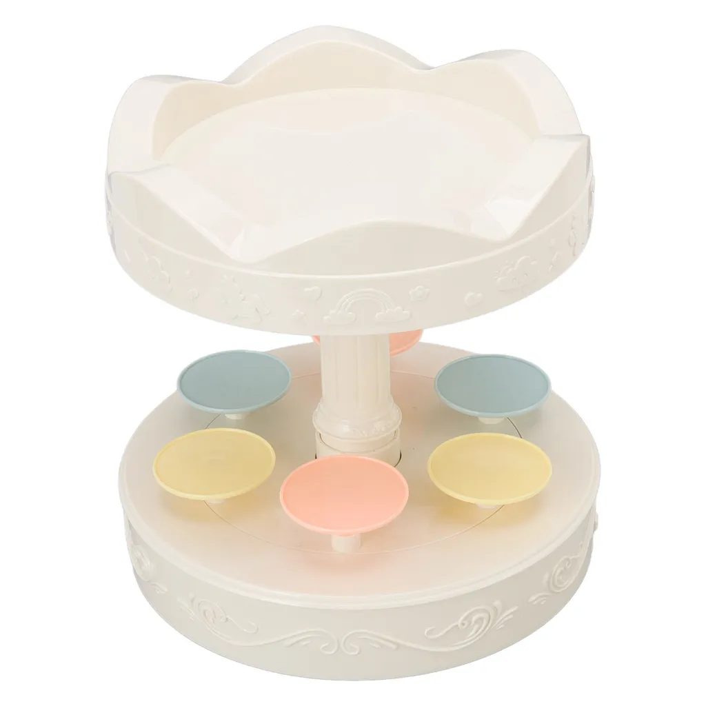 Présentoir à desserts automatique double couche à rotation à 360°