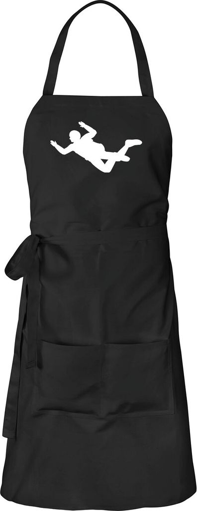 Huuraa Schürze Skydiving Silhouette Schwarz mit Taschen Baumwolle Kochschürze Geschenkidee