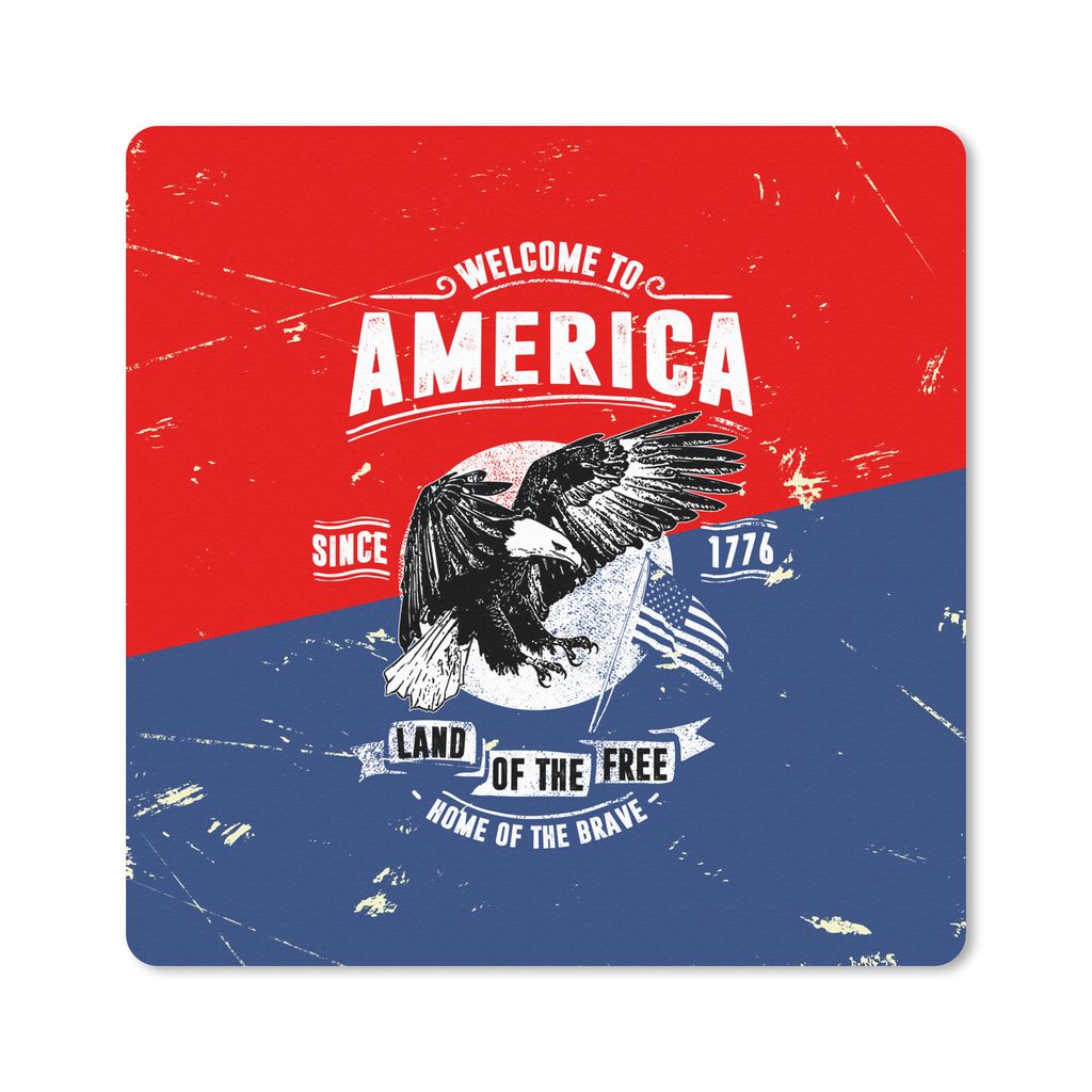 MuchoWow Mauspad Mousepad Jahrgang - Vogel - Amerika 20x20 cm - Mousepads - Maus Mat - Pad - Mausunterlage - Desk Mat - Bureauartikeln