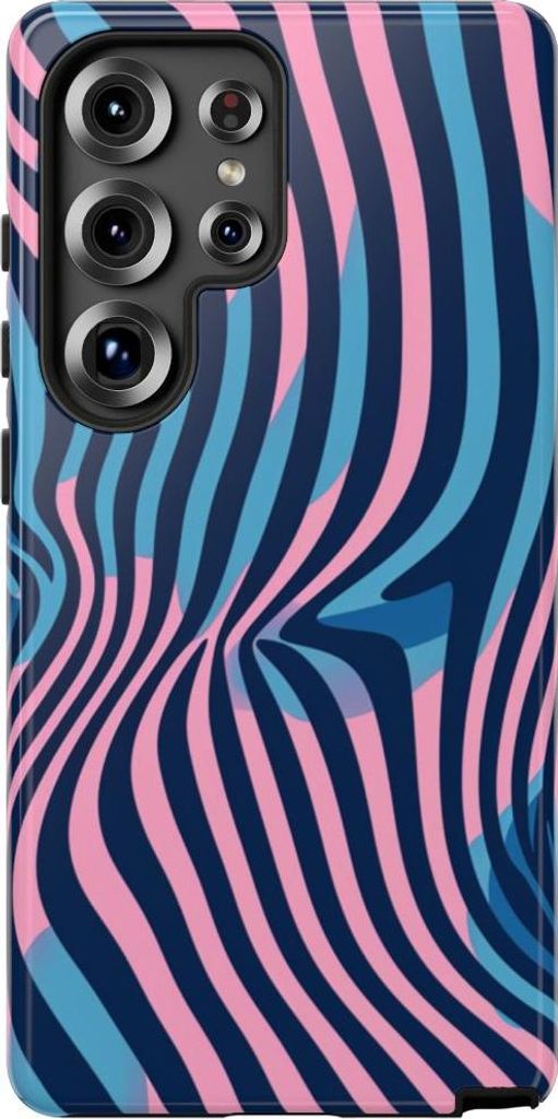 Wellenmuster in Blau und Pink – Hülle Kompatibel mit Samsung Galaxy S25 Ultra