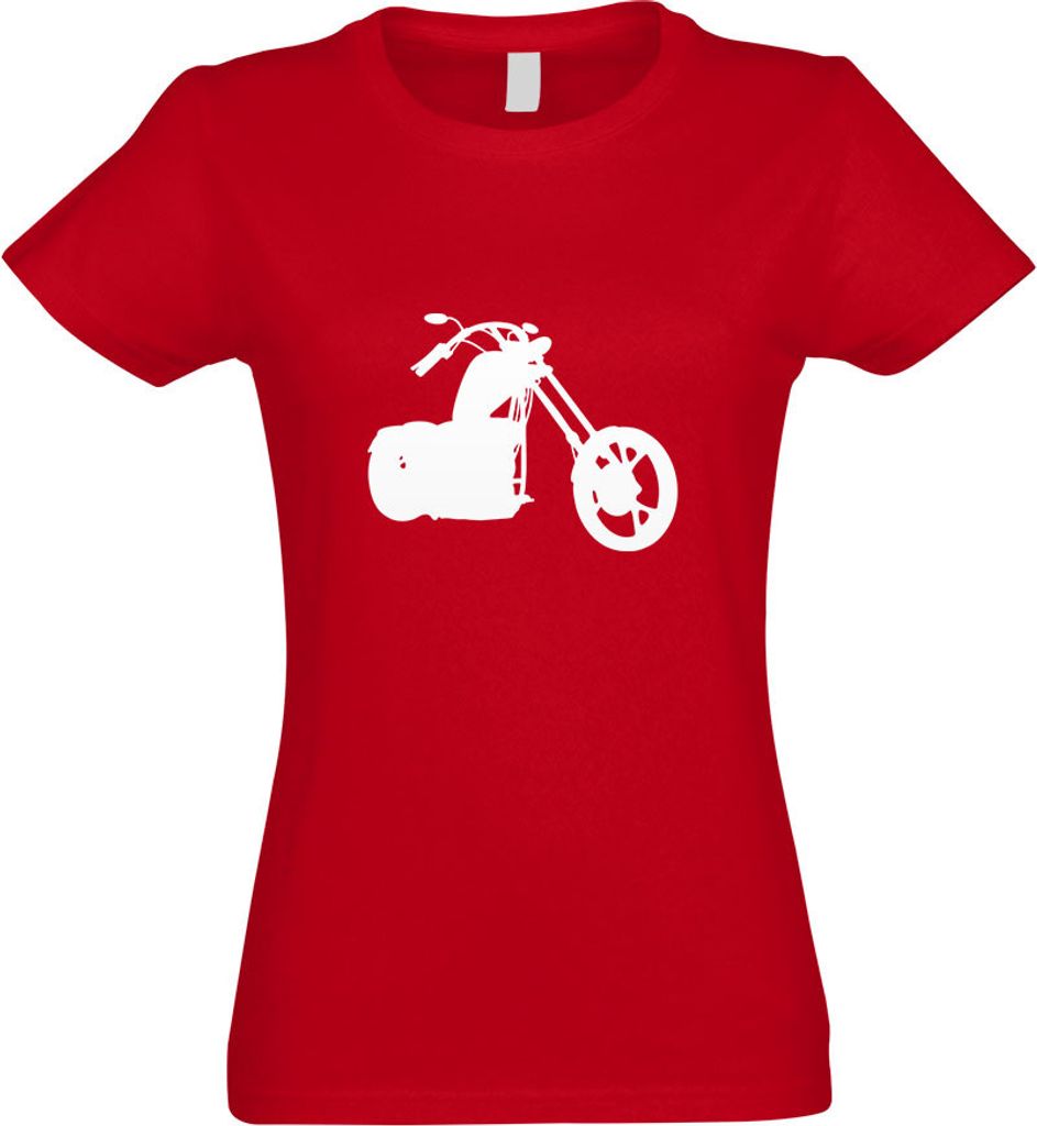 Kiwistar - T-Shirt tailliert - Damen - rot - Chopper - Motorrad - Bike - mit Motiv Bedruckt - Funshirt Design - Sport - Freizeit - Damen - S