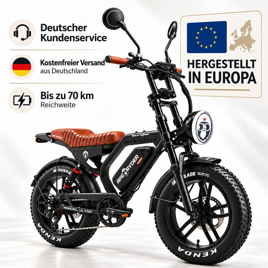 APE RYDER Genon Ultra E-Bike 20 Zoll Fatbike, 250W Motor, Produktbild 