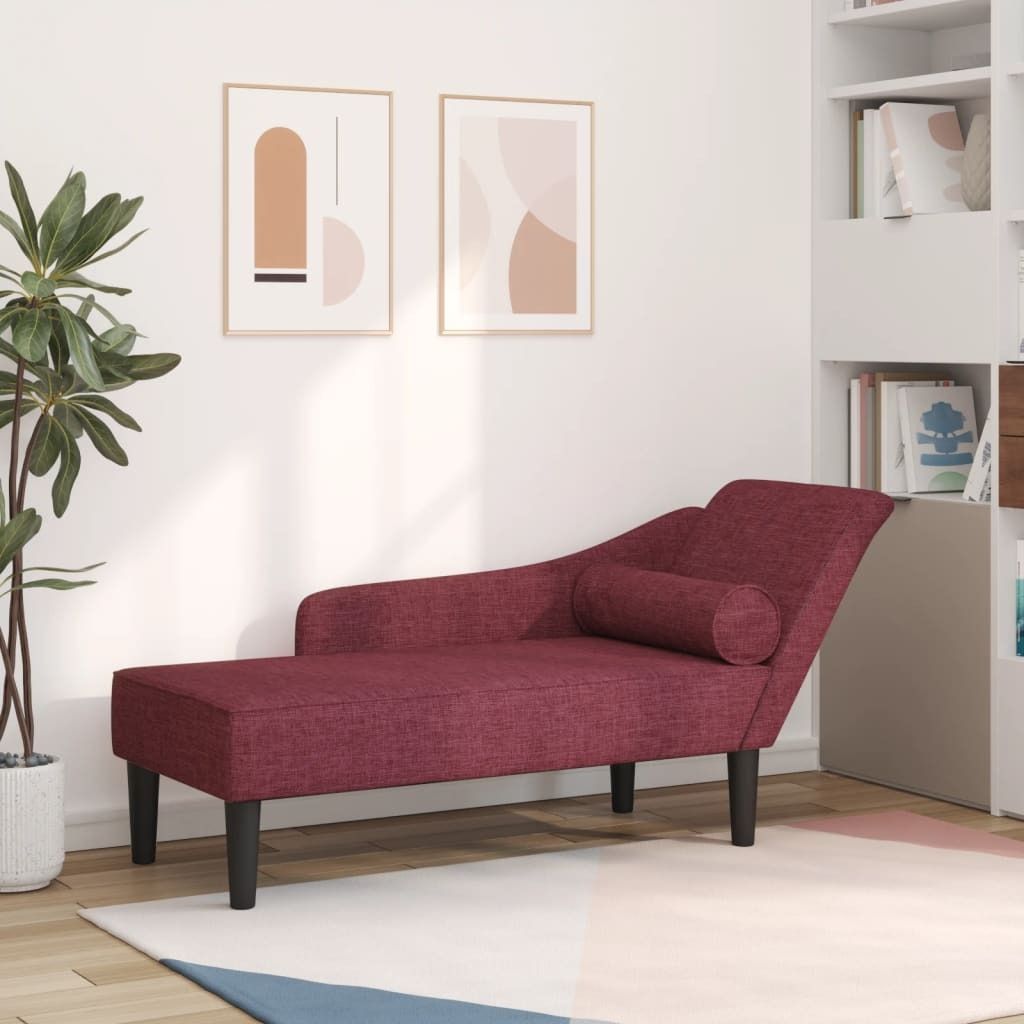 "Spring Sale"Chaiselongue mit Kissen Weinrot Stoff - 141x55,5x66,5cm Promotion988645 - Recamieren