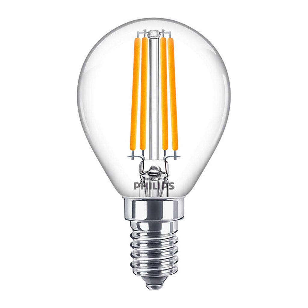 A close-up studio shot of a Philips LED light bulb.