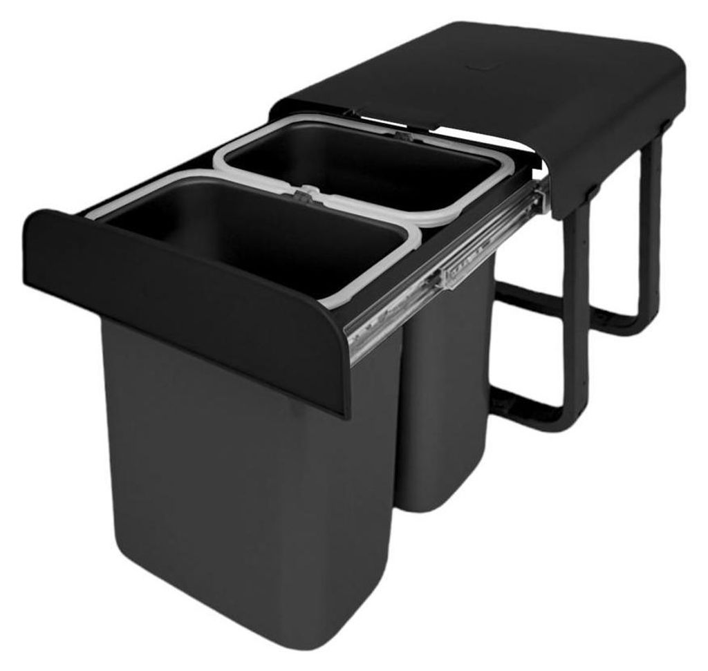 Ekotech Abfallsammler A16S88S Aladin schwarz 2x 8 Liter Produktbild 