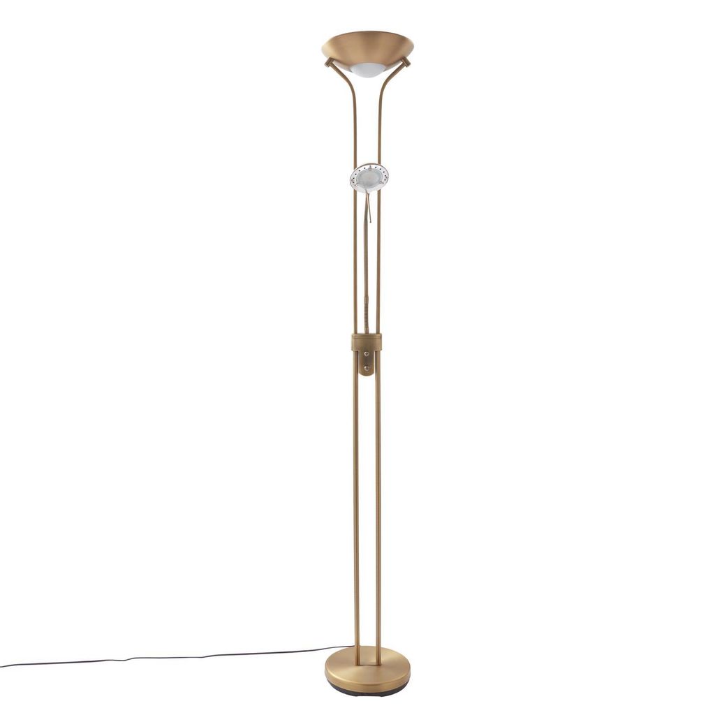 Lindby LED-Standleuchte Josefin, bronze, Leselicht, dimmbar