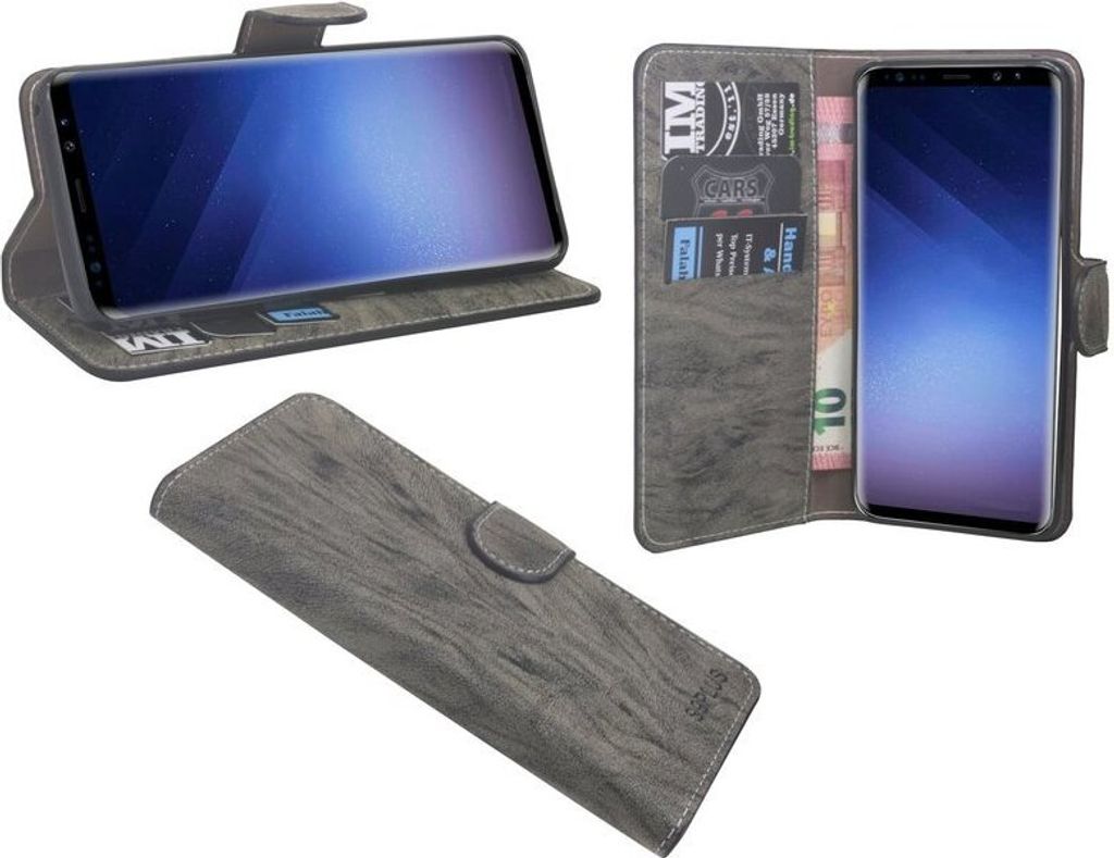 Samsung Galaxy S9 Plus Handyhülle Tasche Flip Case Smartphone Schutzhülle Anthrazit