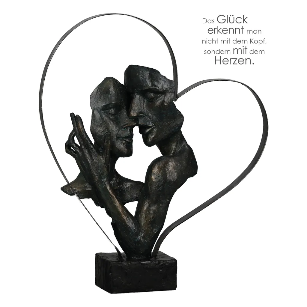 Sculpture Gilde Essential Cœur de Couple en Bronze 37 cm 89312 Gilde
