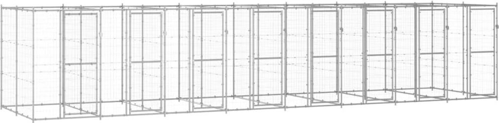 The Living Store Outdoor-Hundezwinger Verzinkter Stahl 19,36 m²